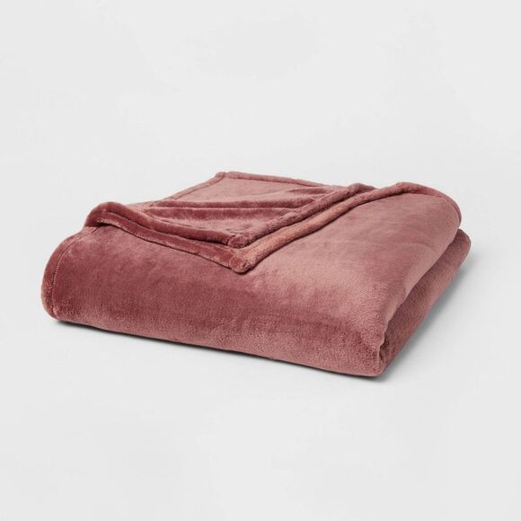 Threshold Other - Threshold - Full/Queen Microplush Bed Blanket Berry - Threshol Berry